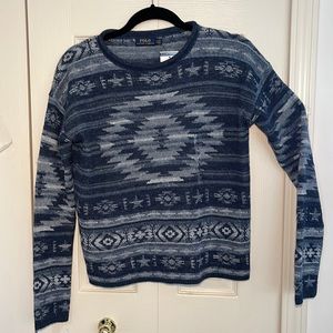 Polo Ralph Lauren blue southwest style sweater